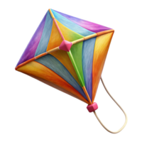 dramatic rustic Kite Flying High in the Sky Colorful Design Isolated genuine png
