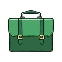 a green briefcase with two handles vector