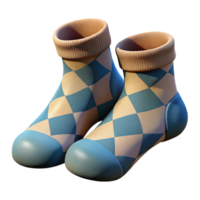 serene traditional Knitted Wool Socks with Argyle Pattern Isolated professional png