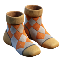dramatic vintage Knitted Wool Socks with Argyle Pattern Isolated exclusive png