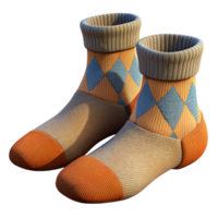 elegant contemporary Knitted Wool Socks with Argyle Pattern Isolated original png