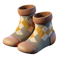 stunning rustic Knitted Wool Socks with Argyle Pattern Isolated professional png