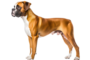 Boxer perro en pie con confianza en un estudio ajuste png