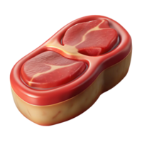 dramatic traditional Lab Grown Steak Side View Isolated on Transparent Background authentic png