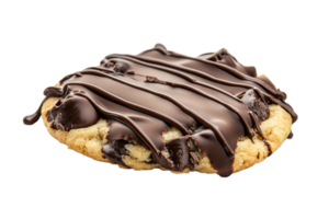 Cookie with luscious chocolate drizzle png