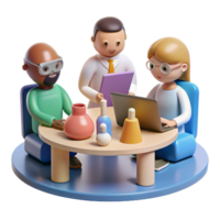 beautiful rustic Lab Meeting with Diverse Scientists Isolated Element professional png