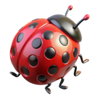 beautiful vintage Ladybug Red with Black Spots Transparent Background premium png
