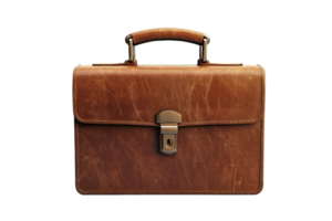Leather briefcase on white background png