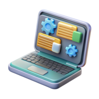 elegant creative Laptop with Coding Interface Transparent Background detailed png