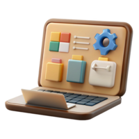 extraordinary abstract Laptop with Project Management Software Cutout png