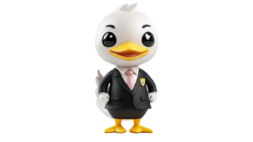 Duck in a suit poses confidently png