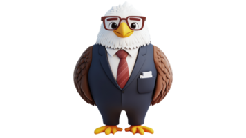 Eagle in a suit standing confidently png