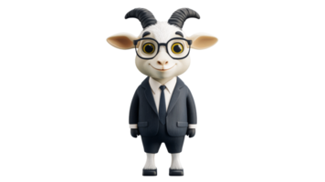 Character in suit with glasses posing confidently png