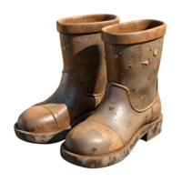stunning creative Leather Boots Mud Stained Transparent Background genuine png