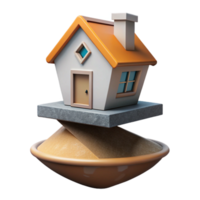 vibrant modern Levitation House Cutout with Perspective Angle original png