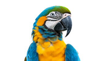 Colorful macaw perched against transparent backdrop png