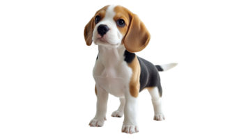 Beagle puppy stands with curiosity and charm png