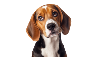 Beagle with expressive eyes in bright setting png