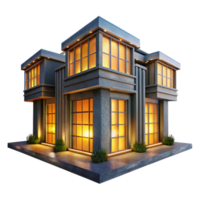 wonderful contemporary Living Architecture Illuminated Facade Transparent Background exclusive png