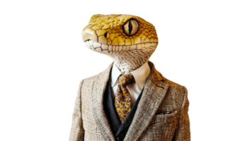 Lizard dressed in formal attire posing confidently png