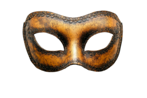 Detailed golden mask with intricate design png