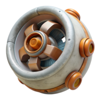 elegant abstract Living Machine Part Rotating View Isolated Element high resolution png