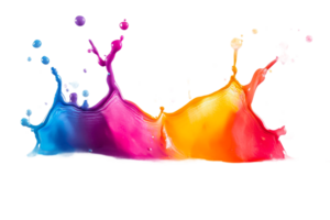 Vibrant splashes of color creating dynamic shapes png