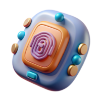 serene minimalist Living Tech Implant with Biometric Scanner Cutout Element png