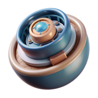 magnificent abstract Living Technology Component Rotating View Transparent Background detailed png