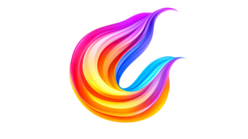 Vibrant abstract design with flowing shapes transparent png