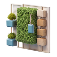 beautiful rustic Living Wall System Diagram Isolated with Technical Details exclusive png