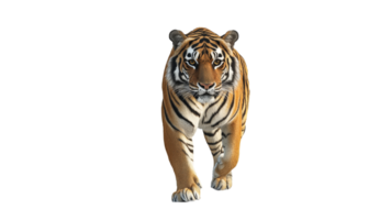 Tiger walking confidently through open space png