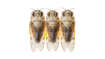Cicadas displayed in a close up arrangement png