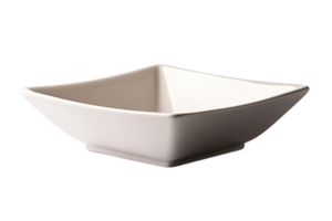 Square white ceramic bowl on plain background png