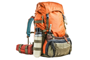 High capacity hiking backpack with multiple compartments png