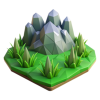 magnificent minimalist Low Poly Vr Landscape Isolated on Transparent Background high resolution png