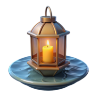 vibrant artistic Loy Krathong Floating Lantern on Water Transparent Background authentic png