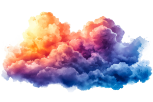 Colorful abstract cloud formation on transparent background png