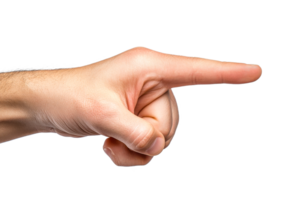A hand with fingers extended is pointing directly ahead png