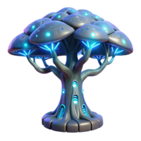 elegant minimalist Luminous Tree in Cybernetic Forest Cutout high quality png