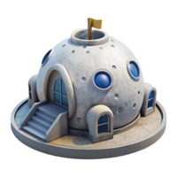 impressive classic Lunar Base with Transparent Background detailed png