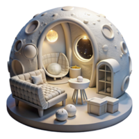 wonderful creative Lunar Habitat Interior Isolated with Furniture authentic png
