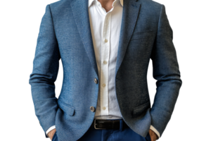 Elegant suit jacket worn by a man in a formal setting png
