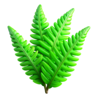 elegant vintage Lush Fern Bright Green Transparent Element professional png
