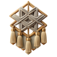 wonderful creative Macrame Wall Decor with Geometric Pattern Isolated Element png