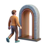 beautiful traditional Man Exiting Portal Side View Isolated Element authentic png