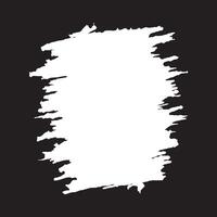 Square Black Slanted Brush Stroke Rough Frame Background with Clear White Copy Space vector