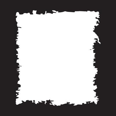 Square Black Rustic Rough Torn Paper Frame Background Vintage Retro Style with Clean White Copy Space