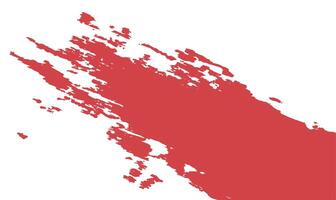 Abstract Red Paint Brush Stroke on White Isolated Horizontal Background vector