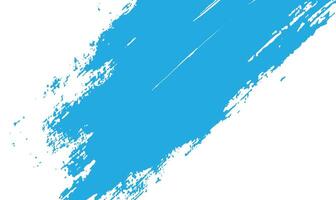Abstract Blue Paint Brush Stroke on White Isolated Horizontal Background vector